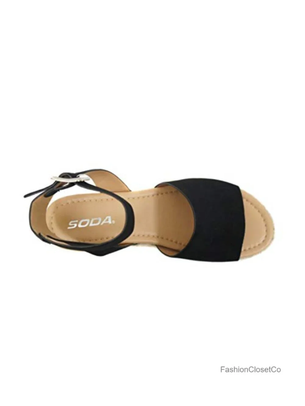 Open Toe Buckle Ankle Strap Espadrilles Flatform Wedge Casual Sandal
